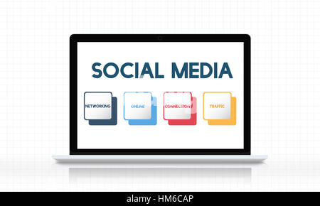 Social Media Box Tasten-Konzept Stockfoto