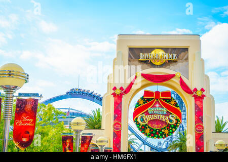 OSAKA, JAPAN - 1. Dezember 2015: Universal Studios Japan (USJ). USJ geordnet nach 2014 Thema Index Global Attraktion Anwesenheitsbericht fünfte Stockfoto