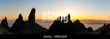 Alter Mann von Storr bei Sonnenuntergang, Isle Of Skye, Schottland Stockfoto