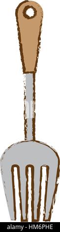 graue Tranchiergabel Symbolbild, Vektor-illustration Stock Vektor