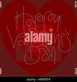 Herz in Herz, Vektor Zusammensetzung mit "Happy Valentine's Day" Text. Stock Vektor