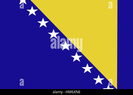 Bosnien und Herzegowina Nationalflagge 3D-Illustration Symbol. Stockfoto