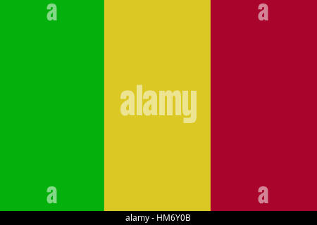 Mali Nationalflagge 3D-Illustration Symbol. Mali Flagge. Stockfoto