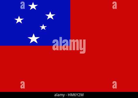 Samoa-Flag, unabhängigen Staates Samoa Flaggensymbol 3D-Illustration Stockfoto