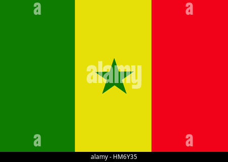 Senegal Nationalflagge 3D-Illustration Symbol. Senegal Fahne Stockfoto