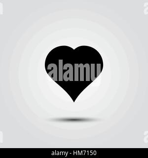 Herz-Symbol Vektor. Symbol für Liebe. Valentines Tag Zeichen, isoliert auf weißem Hintergrund mit Schatten, flachen Stil für Grafik und Web-Design, Logo Emblem. EP Stock Vektor