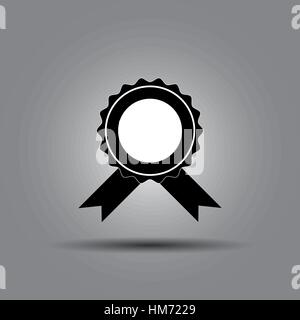 Badge mit Bändern Symbol, Vektor-Illustration, einfache flache Bauform Stock Vektor