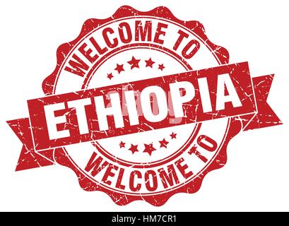 Äthiopien Runde Band Dichtung Stock Vektor