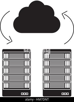schwarzer Banner freigegebenen Web Gosting Serversymbol, Vektor-illustration Stock Vektor