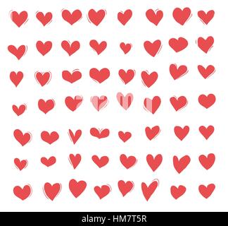 Handgezeichnete Herzen set Stock Vektor