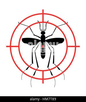 Achtung, verboten Schild mit Moskito mit. Zika-Virus zu stoppen. Malaria zu stoppen. Dengue-Fieber zu stoppen. Vektor-Illustration. Verwendung abweisend Schutz Stock Vektor