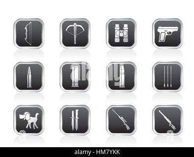 Symbole für Jagd und Waffen Stock Vektor