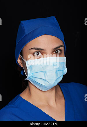 Porträt der Frau in blau medizinische uniform Stockfoto