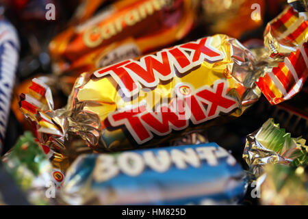 Mini-Twix Teil der Mars Celebration-Auswahl Stockfoto