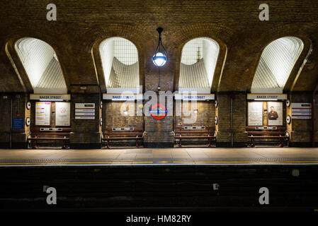 U-Bahnstation Baker Street, London, Vereinigtes Königreich Stockfoto