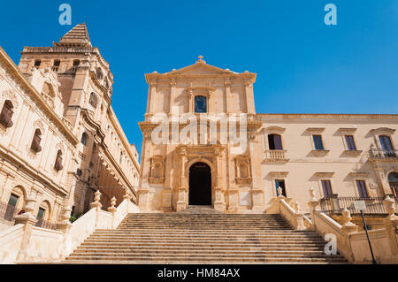 Panoramablick von der Kirche Saint Francis Immaculate in Noto, Italien Stockfoto