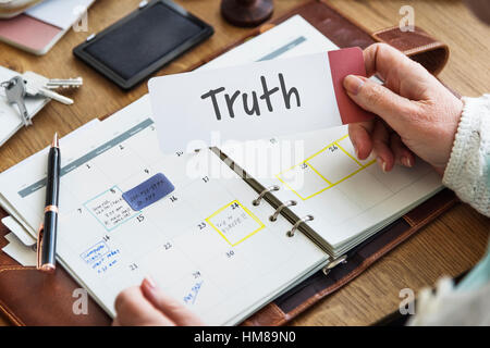 Wahrheit wirklich vertrauenswürdige Ehrlichkeit realistisches Konzept Stockfoto