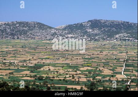 Agrarlandschaft, Bezirk Lassithi, Kreta, Griechenland. Stockfoto