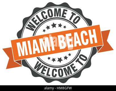 Miami Beach Runde Band Dichtung Stock Vektor