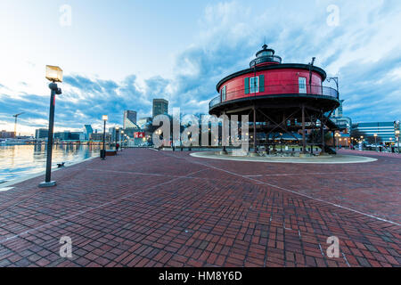 Sieben Fuß Knoll Light House in Baltimore, Maryland Stockfoto