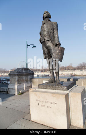 Statue von Thomas Jefferson in Paris Frankreich Stockfoto