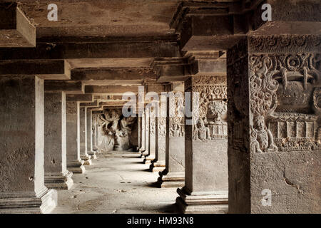 Ajanta Höhlen, Maharashtra, Indien Stockfoto