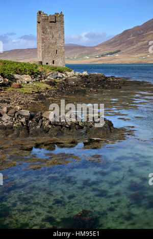 Kildavnet Burg, Achill Island, County Mayo, Connacht, Republik Irland Stockfoto