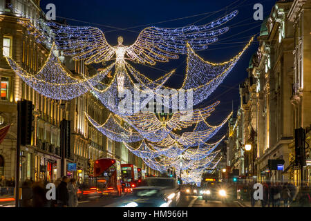 Regent Weihnachtsbeleuchtung Street 2016, London, England, Vereinigtes Königreich Stockfoto