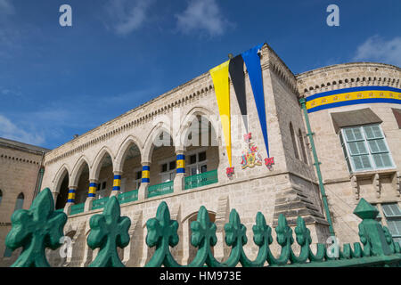 Parlamentsgebäude in National Heroes Square, Bridgetown, St. Michael, Barbados, Karibik, Karibik, Mittelamerika Stockfoto