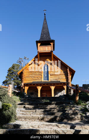 Parroquia San Eduardo, Puerto Panuelo, in der Nähe von Bariloche, Nahuel Huapi Nationalpark Lake District, Argentinien, Südamerika Stockfoto