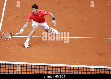 Tennisspieler Novak Dokovic während des Finales der Mutua Madrid Open Tennis-Turnier in der Caja Magica in Madrid, auf Sonntag, 8. Mai 2016. Stockfoto