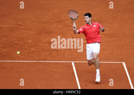 Tennisspieler Novak Dokovic während des Finales der Mutua Madrid Open Tennis-Turnier in der Caja Magica in Madrid, auf Sonntag, 8. Mai 2016. Stockfoto