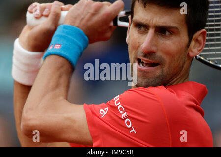 Tennisspieler Novak Dokovic während des Finales der Mutua Madrid Open Tennis-Turnier in der Caja Magica in Madrid, auf Sonntag, 8. Mai 2016. Stockfoto