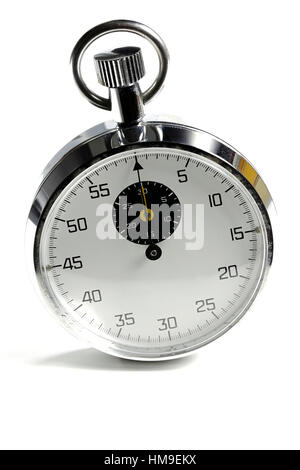 analoge Stoppuhr isoliert weißen Hintergrund Stockfoto