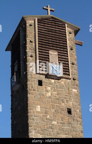 Clocher De l'Église Notre-Dame de Toute Grâce. Plateau d'Assy. Frankreich. Stockfoto