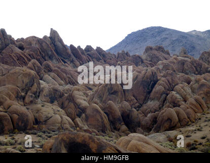 Rock-Formation-Wunderland - wunderbare Sandstein Felsformationen in Alabama Hills in der Nähe von Mt Whitney 1, CA. Stockfoto