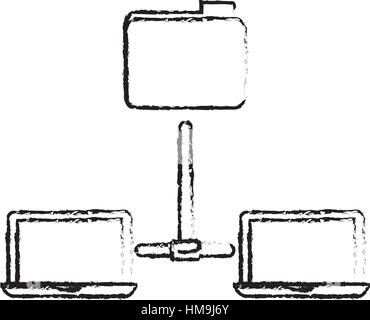 Freigegebene Dokumente Rechenzentrum verbunden, Vektor-illustration Stock Vektor