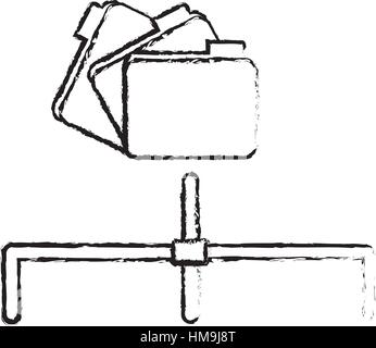 archivierte Freigabeordner Rechenzentrum verbunden, Vektor-illustration Stock Vektor