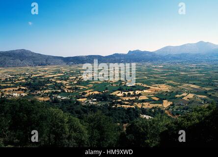 Agrarlandschaft, Bezirk Lassithi, Kreta, Griechenland. Stockfoto