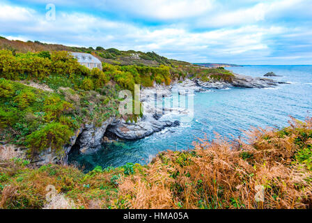 BESSY's Cove in Porth-de-Besserwisser oder Prussia Cove, Cornwall. Dieser Bereich wurde berühmt durch John Carter, der so genannte "King Of Prussia", die Smuggl betrieben Stockfoto