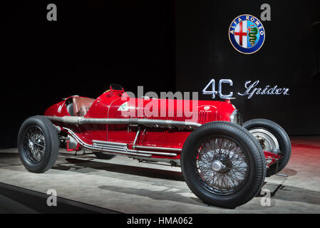 1932-Alfa Romeo Tipo B P3 Grand-Prix-Rennwagen auf der North American International Auto Show (NAIAS). Stockfoto