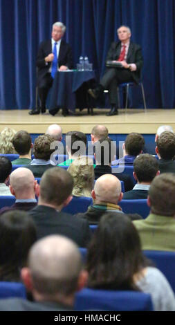 Fife, UK. 2. Februar 2017. Sir Michael Fallon, konservative Wartungstafel für Sevenoaks und Secretary Of State for Defence, spricht über "Wieder erstarkten Russland" an der Universität St Andrews. Bildnachweis: Derek Allan/Alamy Live-Nachrichten Stockfoto