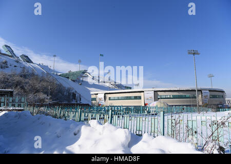 Gesamtansicht, 2. Februar 2017: 28. Winter Universiade Almaty 2017 a. internationalen Skispringen Complex, Almaty, Kasachstan. Bildnachweis: AFLO SPORT/Alamy Live-Nachrichten Stockfoto