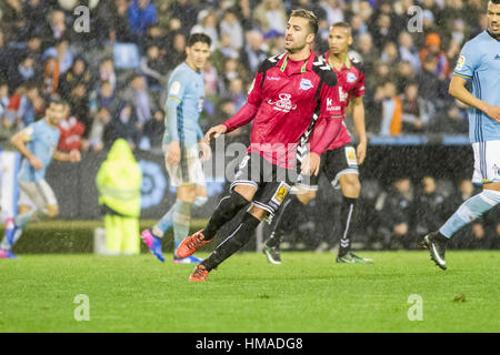 Vigo, Spanien. 2. Februar 2017. Copa Del Rey Halbfinalspiel zwischen Real Club Celta de Vigo und Deportivo Alaves in Balaidos Stadium, Vigo. Bildnachweis: Brais Seara/Alamy Live-Nachrichten Stockfoto