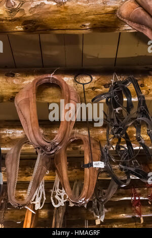 Tack und andere Versorgungsgüter in die trading post, Hubbell Trading Post National Historic Site innerhalb der Navajo Nation, Arizona, USA Stockfoto