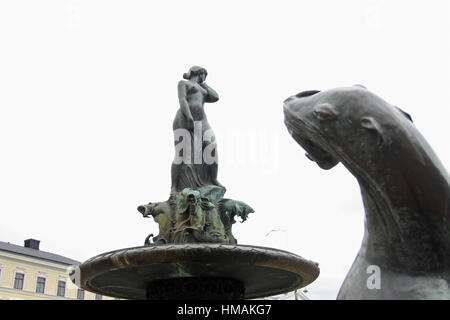 Havis Amanda Statue, Marktplatz, Helsinki, Finnland Stockfoto