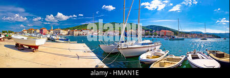 Stari Grad auf Hvar Insel Panoramablick, Dalmatien, Kroatien Stockfoto