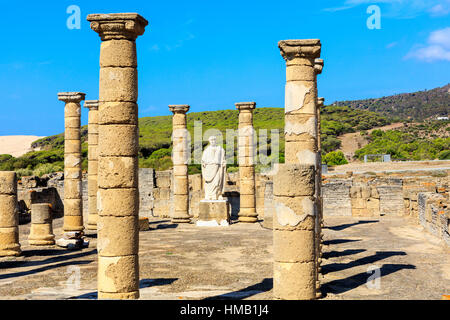 Ruinen von Baelo Claudia ist eine alte römische Stadt an der Costa De La Luz, etwa 15km nördlich von Tarifa gelegen. Stockfoto