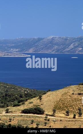 Euböa (Evia) Insel von Sesi, Zentral-Griechenland, Griechenland gesehen. Stockfoto