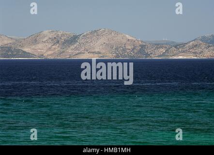 Euböa (Evia) Insel von Sesi, Zentral-Griechenland, Griechenland gesehen. Stockfoto